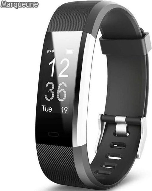 Techtrusty Smartwatch Schwarz mit IP68 Wasserdichtigkeit, Herzfrequenzmessung und Schlafüberwachung für iPhone und Android - Bild 1