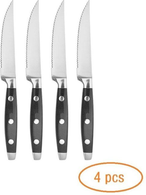 BBO+1 Steakmesser-Set aus Edelstahl mit schwarzem POM-Kunststoffgriff, 4-10-teilig, Farbe: Schwarz - Bild 1