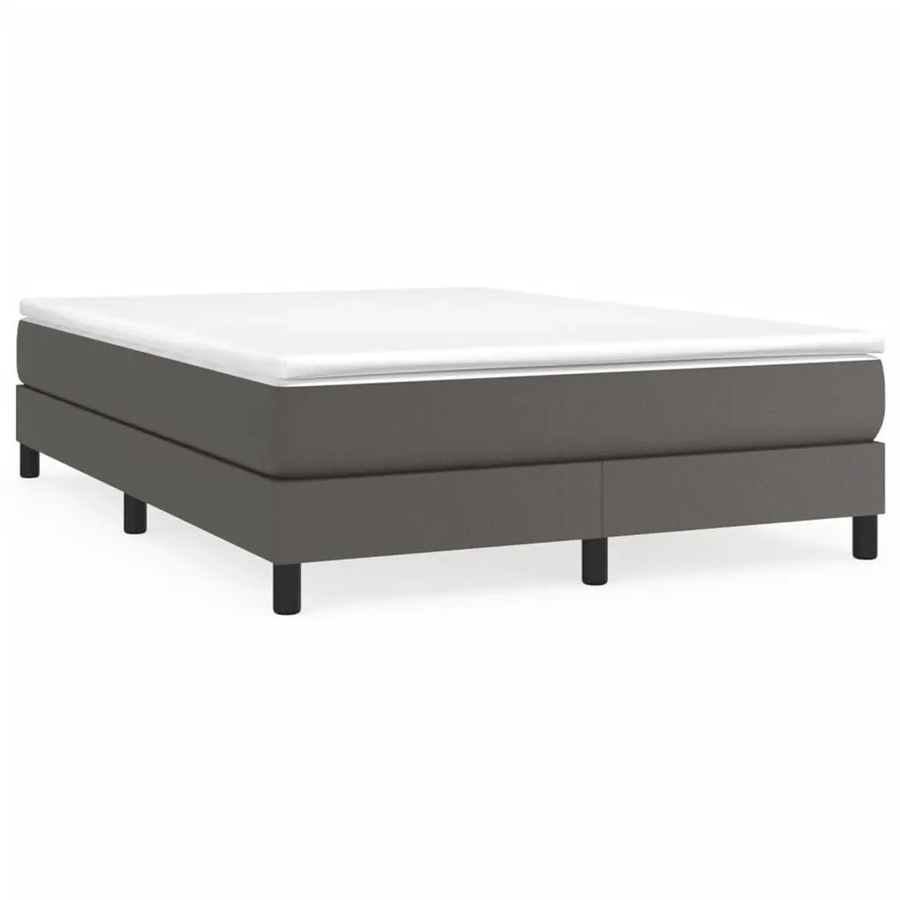 vidaXL Boxspringbett in Grau mit Kunstleder Bezug B/T/H: 140 x 200 x 25 cm - Bild 2
