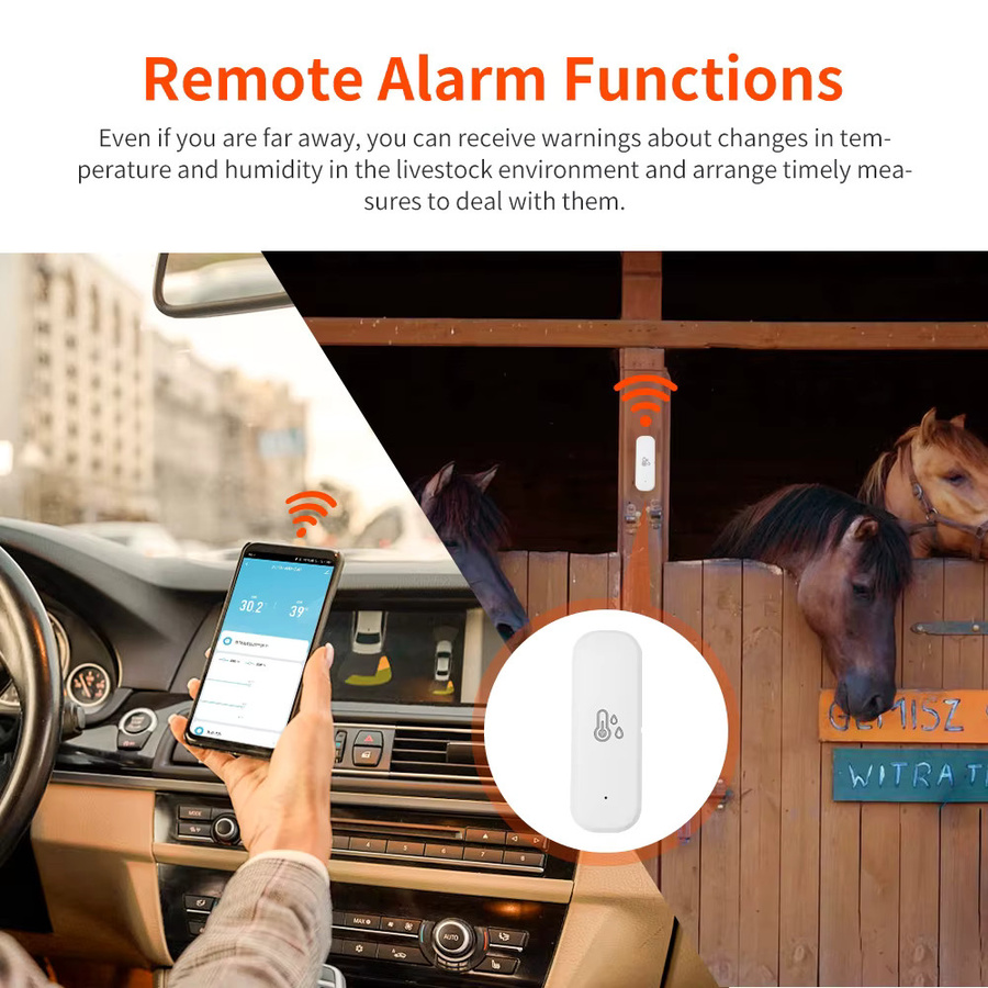 Tuya WiFi Temperatursensor und Luftfeuchtigkeitsmesser für Smart Home Automation in Weiß, kompatibel mit Alexa und Google Assistant - Bild 3