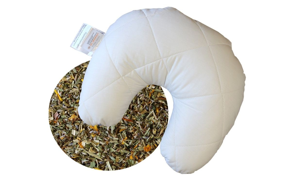 Betten Hofmann Aroma Kräuterhörnchen Nackenhörnchen Anti Stress mit Reißverschluss, Weiß, Baumwolle, B/T/H: 35 x 35 x 1 cm - Bild 1
