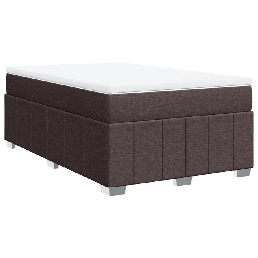 vidaXL Boxspringbett mit Matratze Dunkelbraun B/T/H: 120 x 190 x 46 cm Hybrid-Modell mit Taschenfederkern und Stoffbezug - Bild 2
