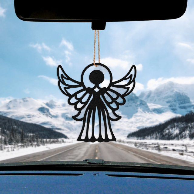 Rustic Craft Engelsflügel aus Metall in Schwarz als Weihnachtsdekoration, Wanddekoration und Christbaumschmuck - Bild 1