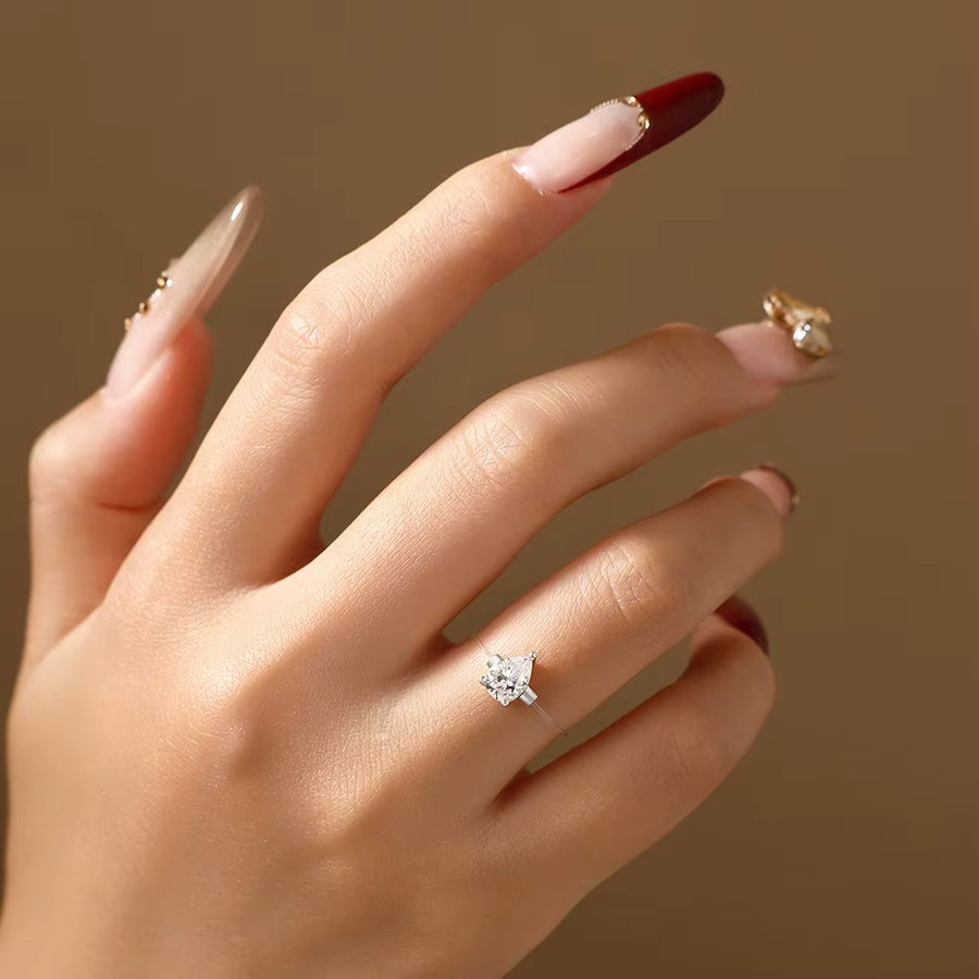 ATTAGEMS Moissanit-Ring, 925 Silber, Damen - Bild 3