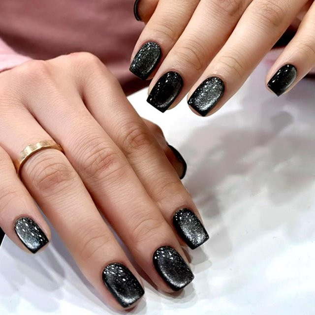 OTRESS Künstliche Fingernägel Katzenaugen, Quadratisch, Glänzend, 24 Stück - Bild 1