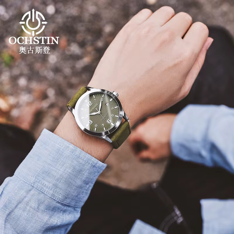 OCHSTIN Armbanduhr, Automatik, Edelstahl, Leder, Schwarz, Herren - Bild 4