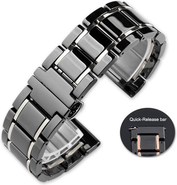 Freesh Uhrenarmband Keramik, 15 mm, Schwarz, Unisex - Bild 1