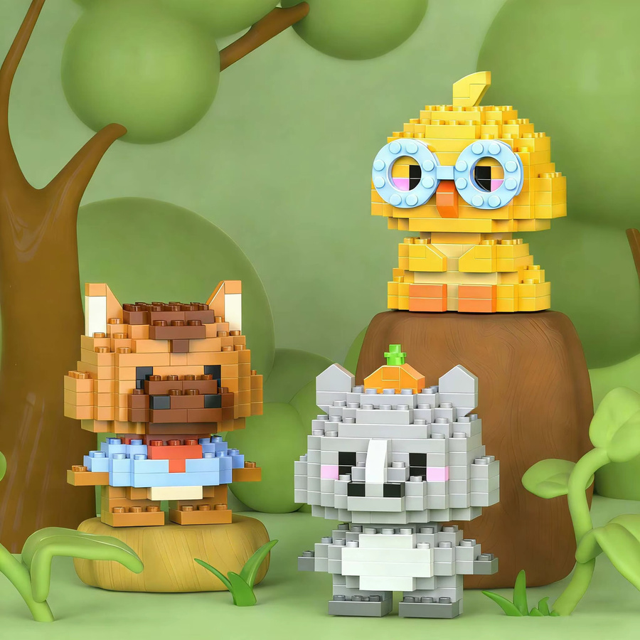 WUCHILD Micro Baustein Mini Modell Löwe Küken, Ziegel Puzzle, Bunt / Mehrfarbig - Bild 2