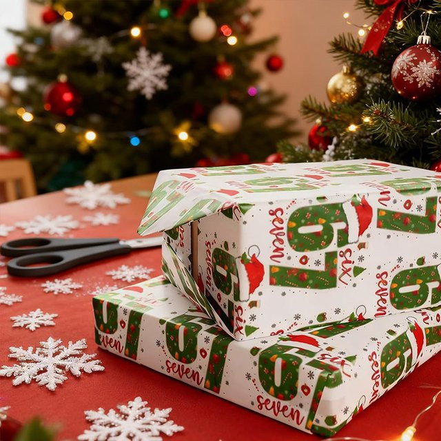 KOQZM Weihnachtsgeschenkpapier und Seidenpapier Set in Mehrfarbig für Weihnachtsgeschenke - Bild 1