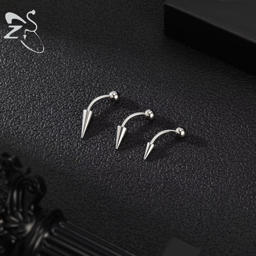 ZS Spike Curved Barbell Piercing, Edelstahl, Unisex - Bild 2