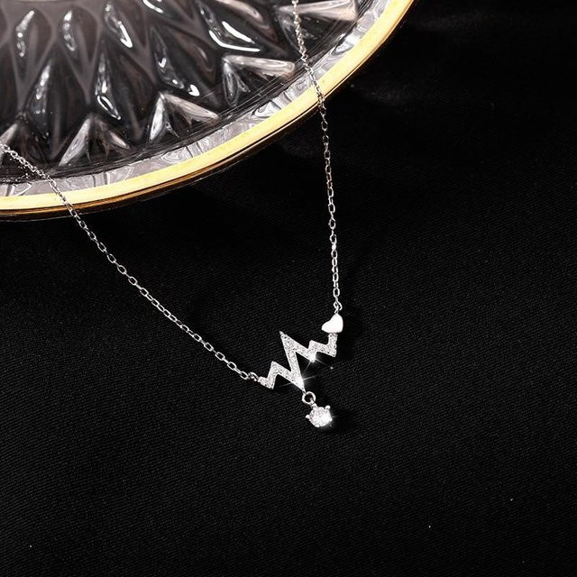 Halskette Choker 925 Silber, Herzschlag, Damen - Bild 1