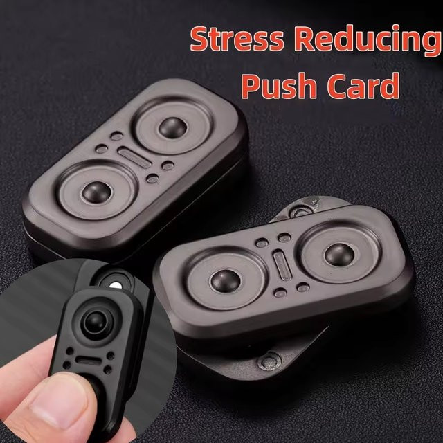 Meade EDC Eule Fidget Slider aus schwarzem Metall als magnetischer Antistress Push Slider für Erwachsene - Bild 1