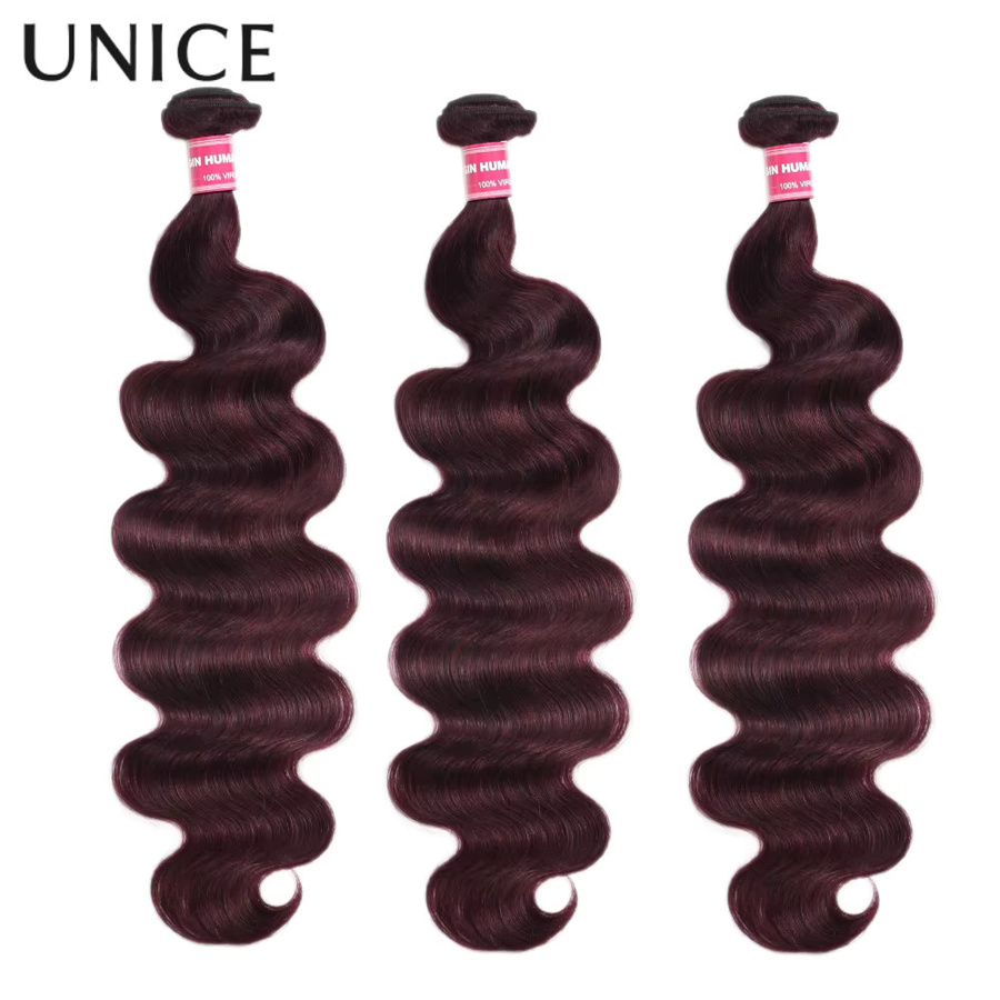 UNice Hair Black Cherry Body Wave Echthaarbündel, 100 g, Unisex - Bild 2