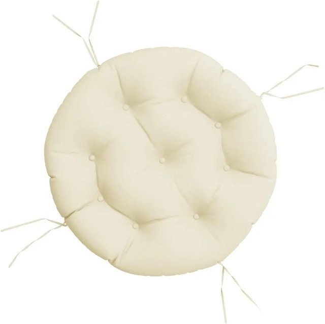 vidaXL Kissen Rund Creme aus Oxford-Gewebe, Durchmesser: 60 cm, Höhe: 11 cm - Bild 1