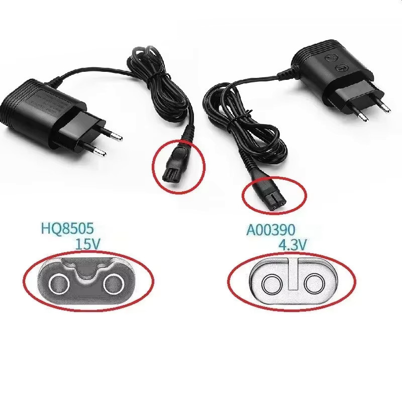 Philips EU-Stecker-Ladegerät für Rasierer der Serien 1000, 3000, 5000, 7000, 9000 sowie HQ7100, HQ7120, RQ360, RQ1150 in Schwarz, 15 V, 5,4 W, Modell HQ8505 - Bild 2