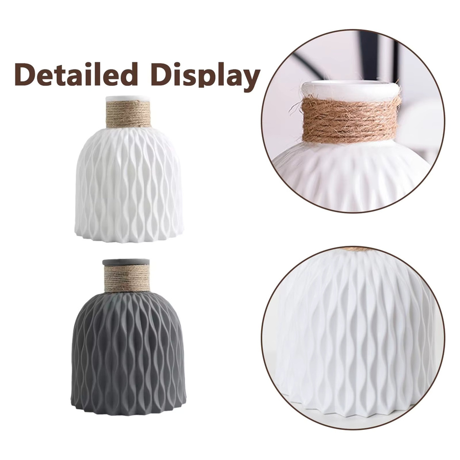 YOCITY Wellenform Vase aus Kunststoff in Weiß im modernen Nordic Stil für deine Tischdekoration - Bild 3