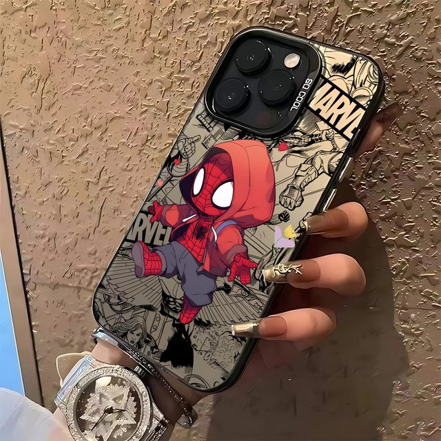 Sturzsichere Marvel Helden Handyhülle für Apple iPhone in Multicolour mit mattem Finish - Bild 1