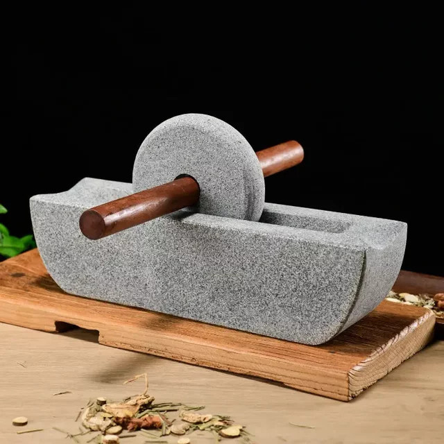 Steinmühlen-Dynastie Teemühle Steinmörser in Grau für Matcha-Teepulver und Teekuchen B/T/H: 15,0 x 15,0 x 6,0 cm - Bild 1
