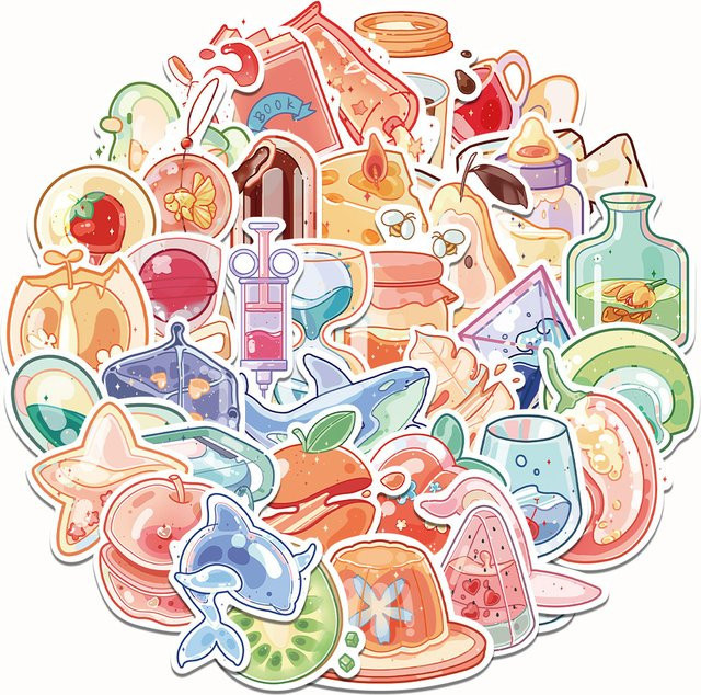 Charile Cartoon Glas Lebensmittel Aufkleber, multicolor - Bild 1
