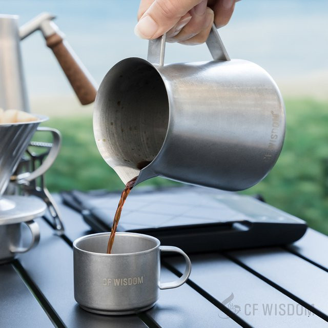 CF Wisdom Coffee Sharing Pot im Retro-Stil, silberfarbene Hand-Kaffeekanne für Drip Coffee - Bild 1
