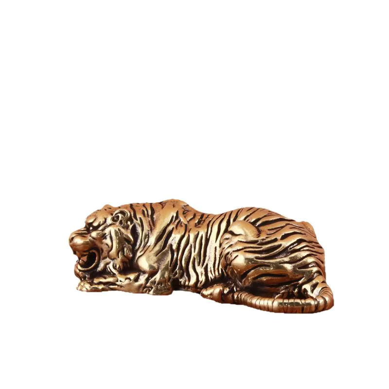 JETTING Tigerkönig Statue Briefbeschwerer aus Messing in Gold im Vintage-Design - Bild 3
