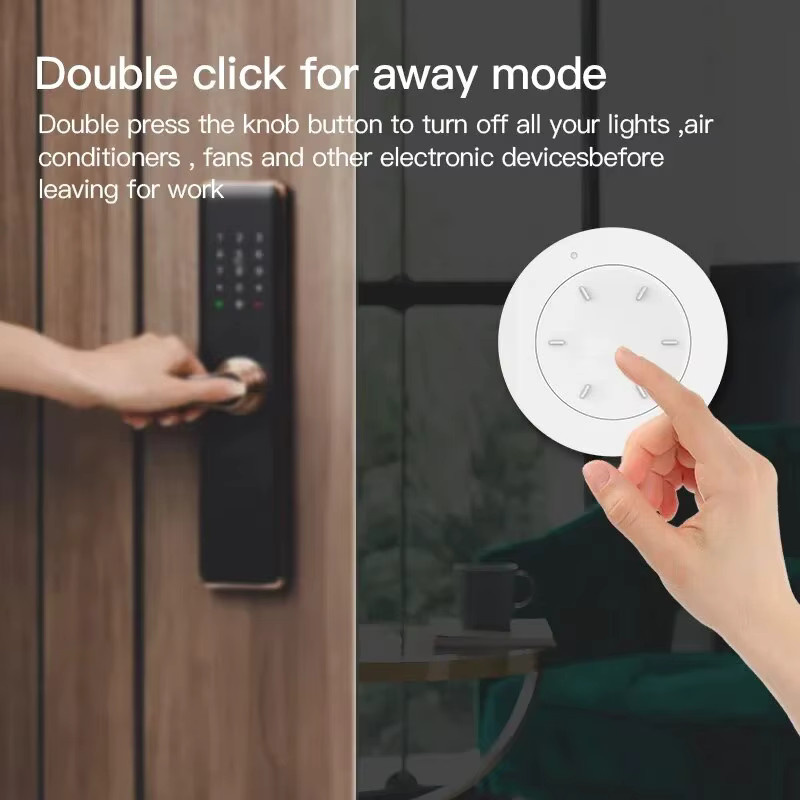 HIMOJO ZigBee Smart-Drehknopfschalter in Weiß: DIY Funk-Szenen-Taste und drehbarer Dimmer für Tuya-Geräte zur Hausautomatisierung und Fernsteuerung - Bild 3