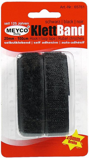 Selbstklebendes Klettband von Meyco in Schwarz - Bild 1