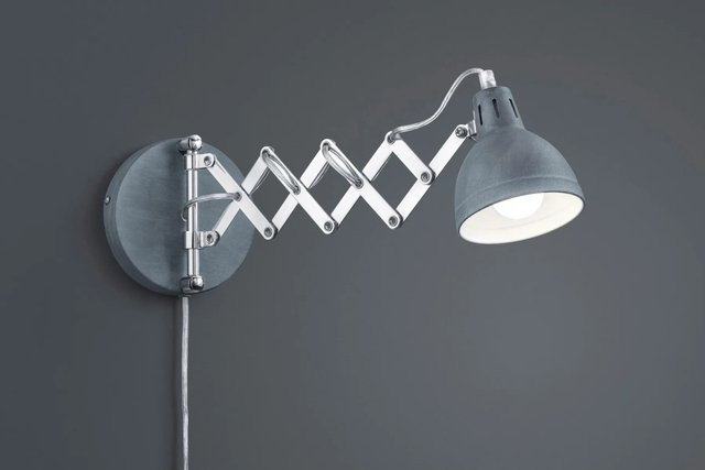 Reality by Trio Scissor LED-Wandleuchte aus Metall in Grau mit Beton-Optik und verstellbarem Design - Bild 1