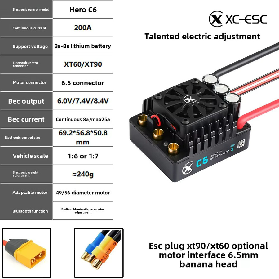 GVM XC-ESC Brushless ESC, Metall, Schwarz - Bild 2