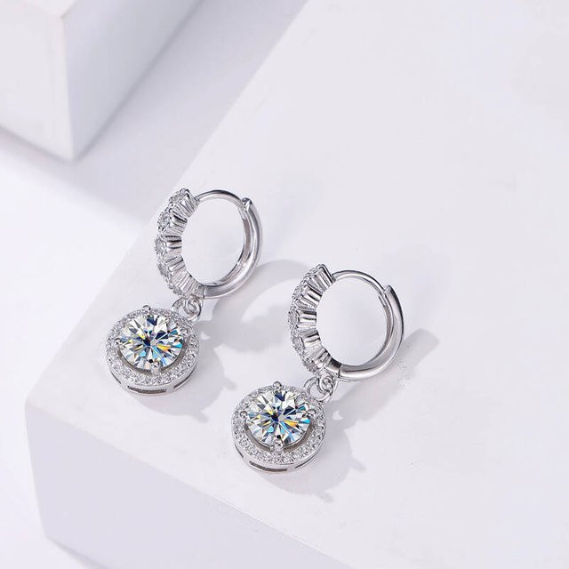 JoiasHome Moissanit-Ohrringe, 925 Silber, Damen - Bild 1