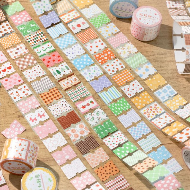 Dekoratives Kawaii-Cartoon-Etikettenband in Multicolour, 1 Rolle, B: 3 cm, L: 200 cm - Bild 1