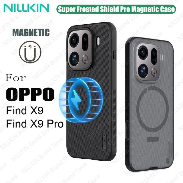 Nillkin Frosted Shield Pro MagSafe Hülle für OPPO Find X9 Pro und OPPO Find X9, magnetische stoßfeste ultradünne Schutzhülle, Schwarz/Transparent - Bild 1