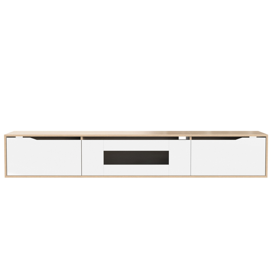 Moderner TV-Schrank von Aosom in Weiß mit Hochglanzoptik und integrierter LED-Beleuchtung, Breite: 180 cm - Bild 2