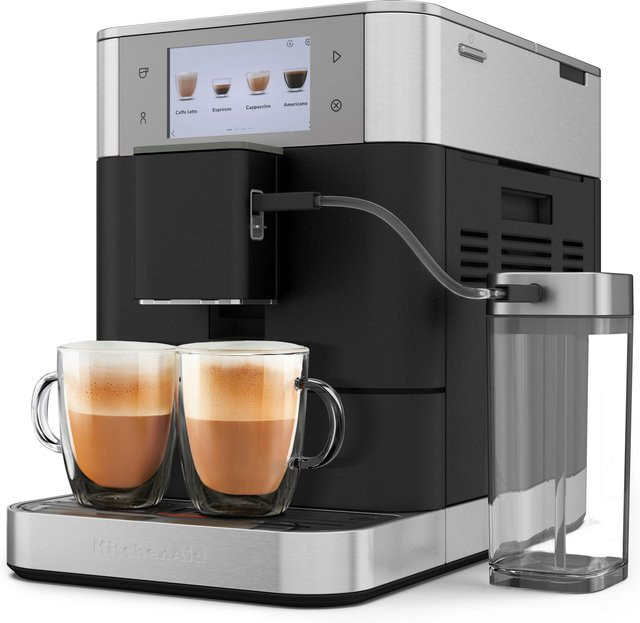 KitchenAid KF7 5KES8557EBK Kaffeevollautomat in Schwarz mit Milchbehälter und Touchdisplay - Bild 1