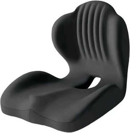 Ergonomisches Sitzkissen von Jet Set Fashion aus Memory-Schaum mit L-förmigem Design und Lendenwirbelstütze in Grau - Bild 1