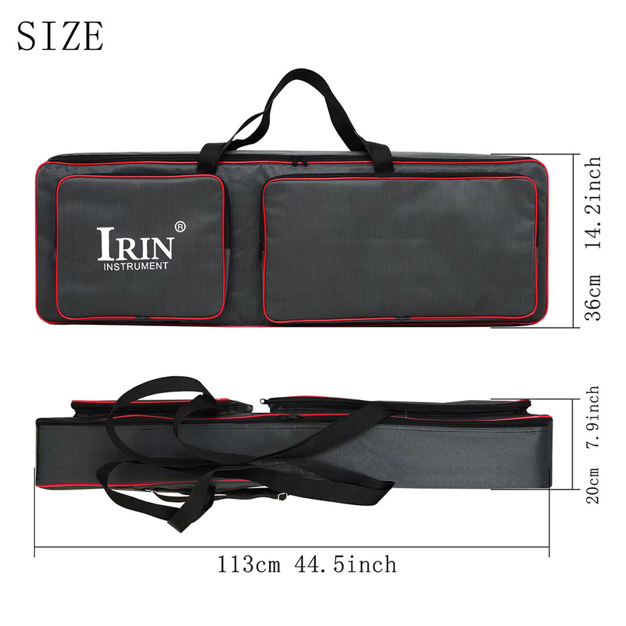 IRIN Tastatur-Rucksack-Tasche für 61 Tasten mit 10 mm Polsterung als Schutzhülle für elektronische Keyboards und Orgeln - Bild 2
