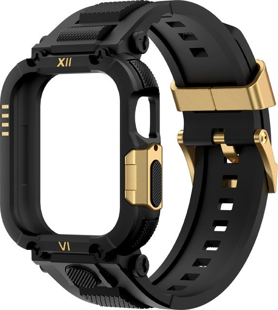 ONELENT Sportliches Armband mit Schutzhülle für Apple Watch in Schwarz, Unisex - Bild 1