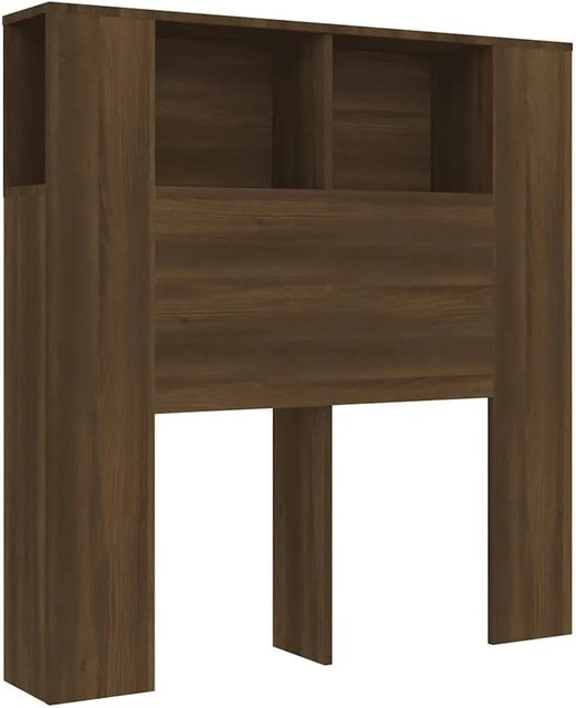 vidaXL Kopfteil mit integrierten Ablagen in Braun Eichen-Optik, B/T/H: 100 x 18,5 x 102,5 cm - Bild 1