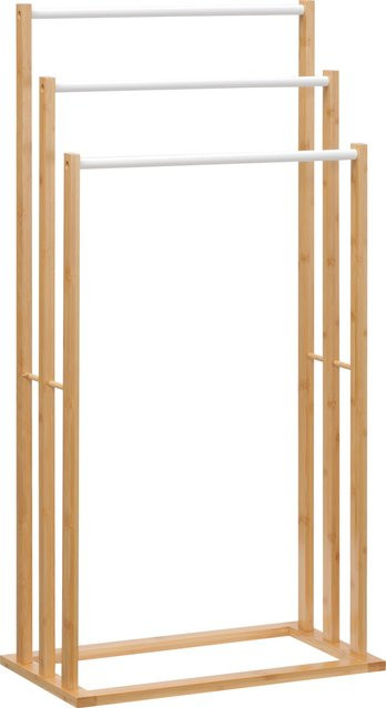 HOMCOM Handtuchhalter freistehend aus Bambus mit 3 Stangen, braun, B/T/H: 48 x 25,8 x 94 cm - Bild 1