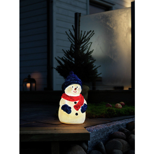 Konstsmide LED-Schneemann Dekofigur aus Kunststoff in Weiß mit 4 warmweißen Dioden - Bild 2