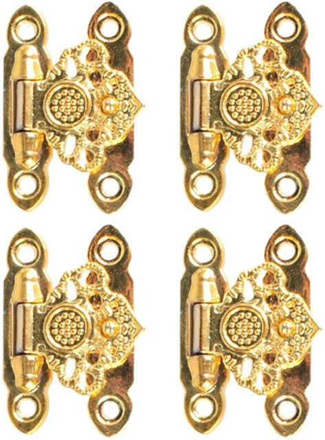 4er Set dekorative Holzkistenverschlüsse von Blissful Homes in Gold, antike Metall-Schnallen und Riegel für Schmuckschatullen und Koffer - Bild 1