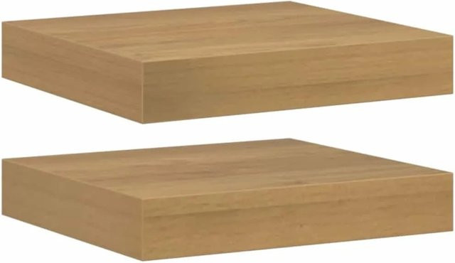 vidaXL Wandregal Set aus Holzwerkstoff in Braun mit modernem Design, 2 Stück, B: 23 cm, H: 23,5 cm, T: 4 cm - Bild 1
