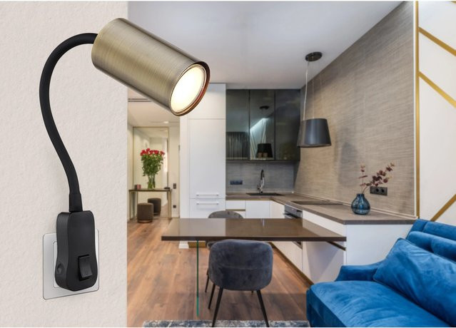 Globo Wandlampe Robby 1-flammig Schwarz Matt GU10 B/H: 5,5 x 43 cm - Bild 1