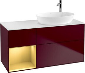 V&B Waschtischunterschrank Finion mit Wandbeleuchtung, Farbe: Weiß, B/T/H: 120 x 50,1 x 50,1 cm - Bild 1