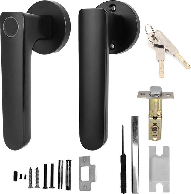 GoolRC Smart Fingerabdruck Türschloss mit Passwort und Schlüssel in Schwarz aus Zinklegierung - Bild 1