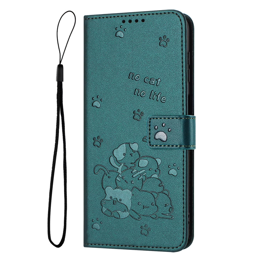 Leder Handyhülle mit Katzen-Design für Motorola Edge 60 50 40 Pro und Moto G-Serie in Lila - Bild 2