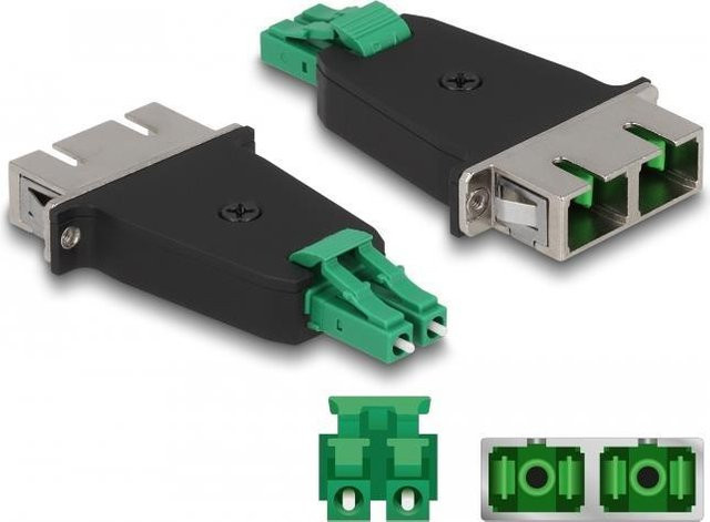 Delock Netzwerkkoppler Glasfaser Duplex LC (M) zu SC (W) grün und schwarz 87946 - Bild 1