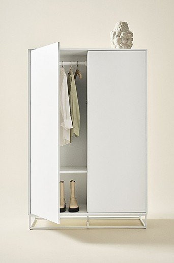 LYCKEBY Kleiderschrank Jotex in Weiß mit Push-to-Open Funktion, B/T/H: 120 x 50 x 180 cm - Bild 1