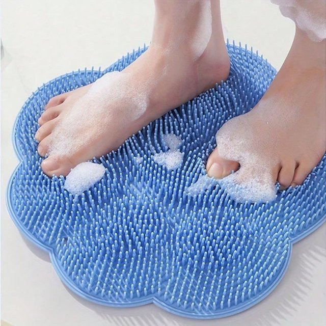 Rutschfeste Silikon-Duschfußmatte von HaiKouLiJinHaiKeJiYouXianGongSi in Blau Bunt mit Fußmassage-Effekt, B/B/B: 30,0 x 30,0 x 30,0 cm - Bild 1