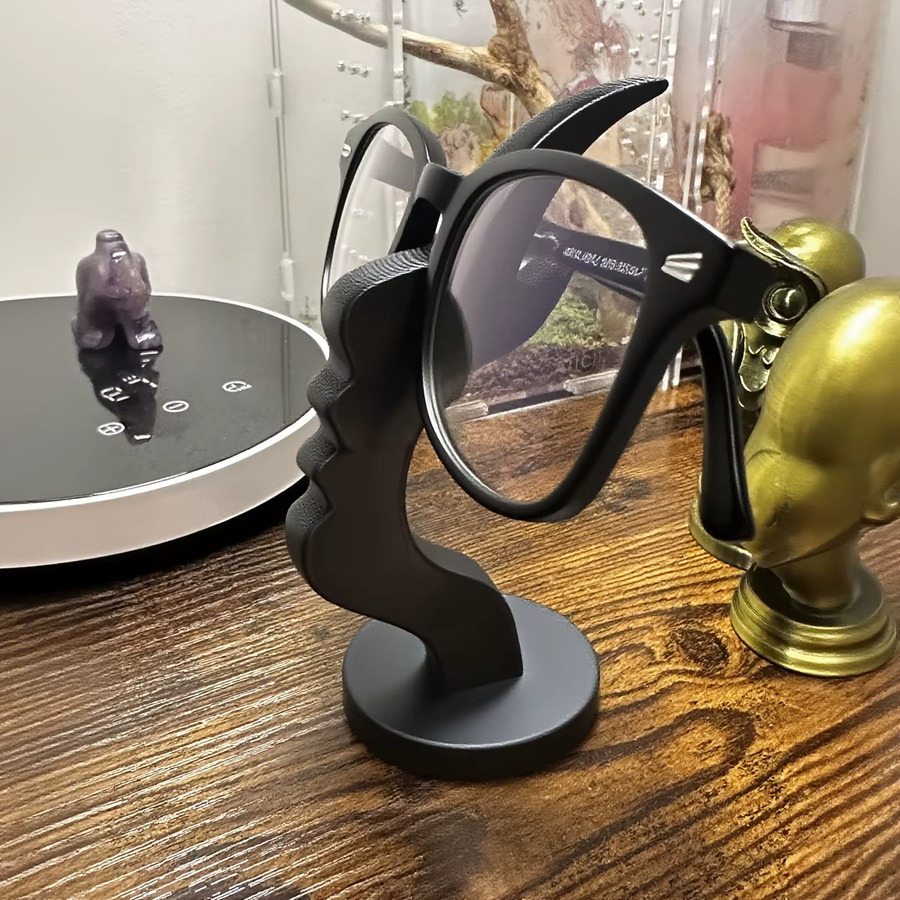 Minimalistischer Brillenhalter mit seitlichem Gesicht von DUTRIEUX aus Kunststoff in Schwarz oder Weiß für den Schreibtisch oder Nachttisch - Bild 3